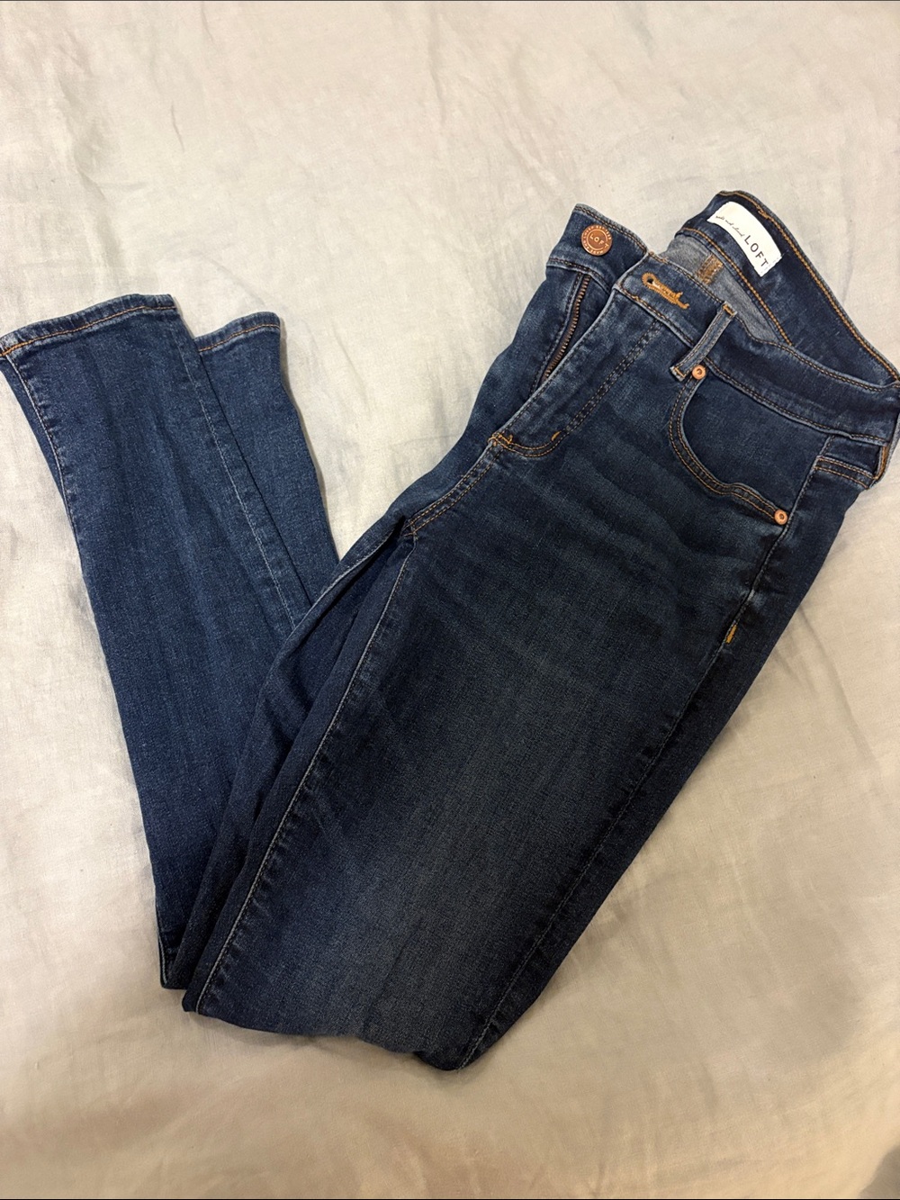 LOFT Dark Indigo Skinny Jeans